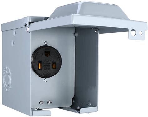 weatherproof electrical junction box on a post with an outlet|heavy duty electrical junction box.